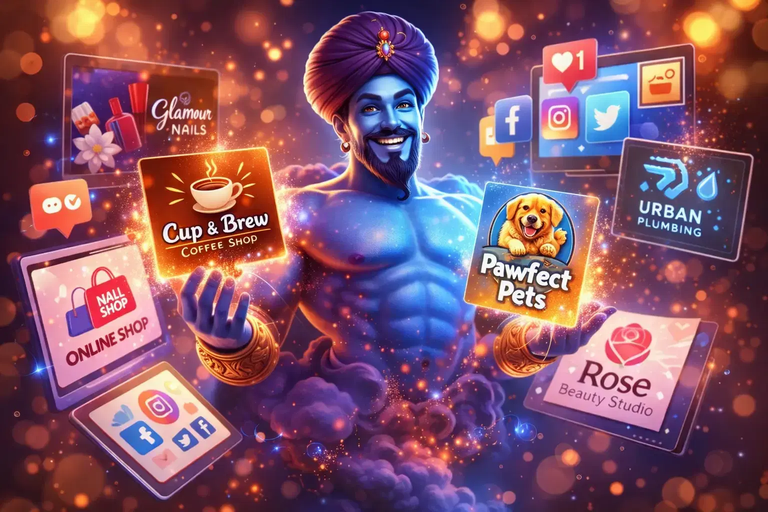 AI Genie logo creation assistant artwork