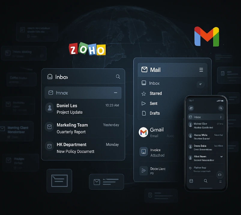 Business email hosting Business email solution illustration