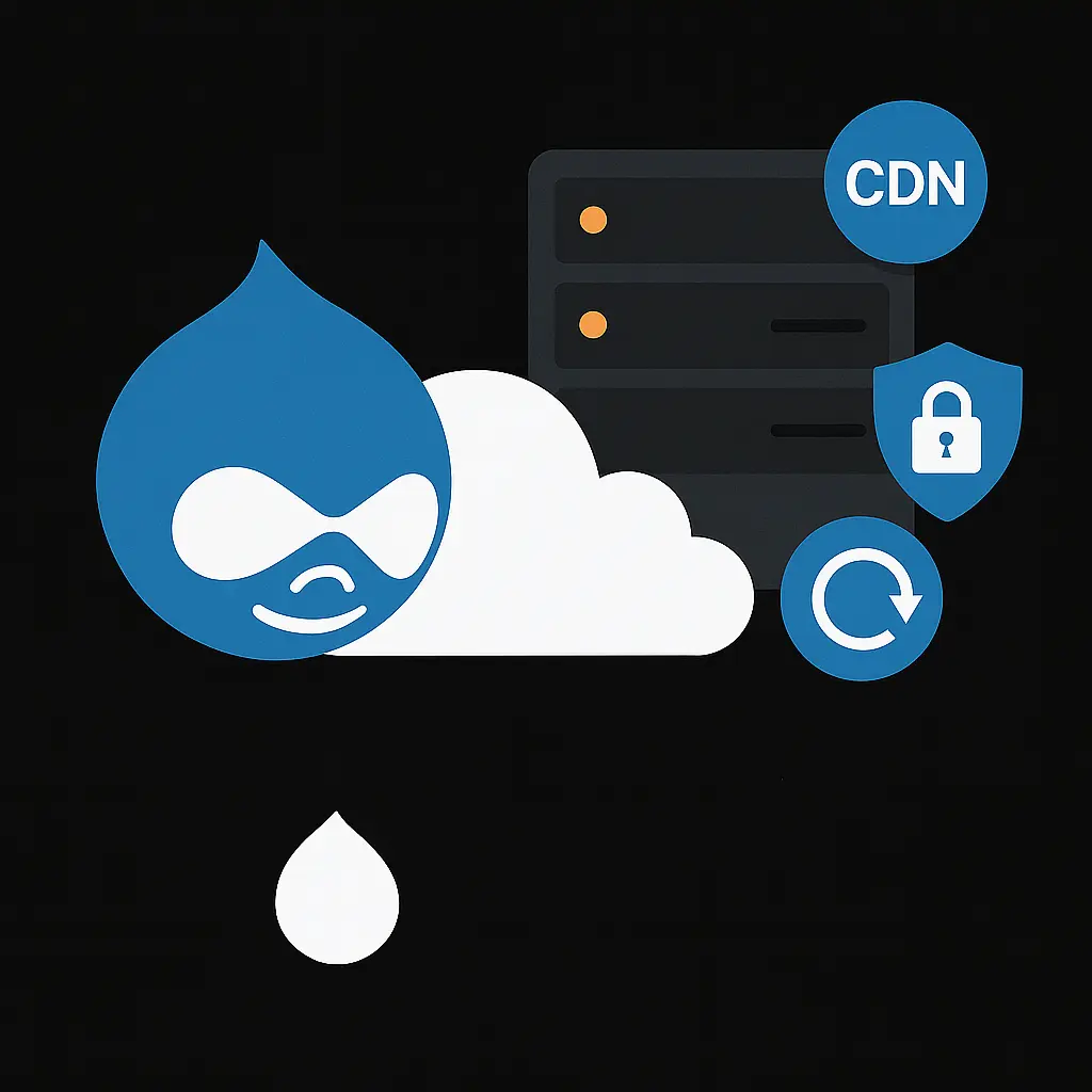 Drupal hosting Drupal hosting cloud illustration